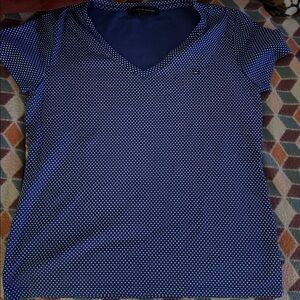 Tommy Hilfiger NWOT Blue Polka Dot V-Neck Tee